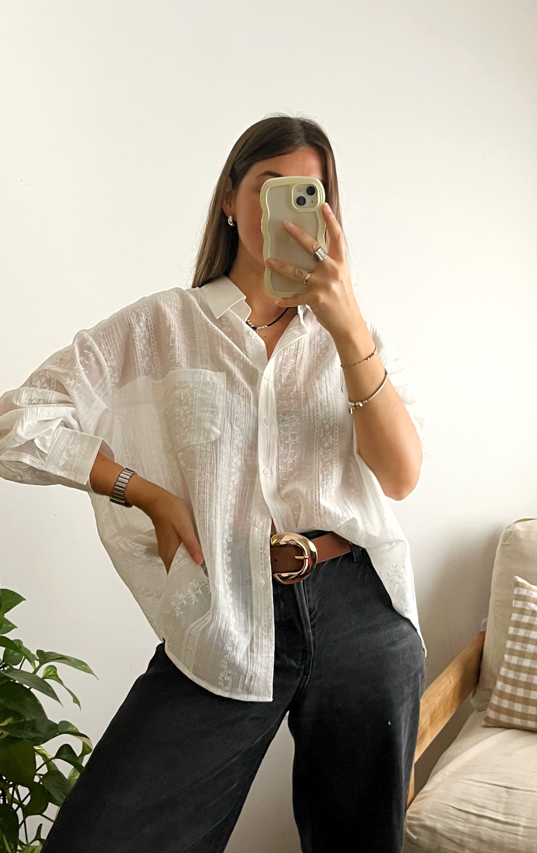 Camisa Broderie